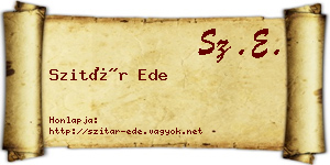 Szitár Ede névjegykártya