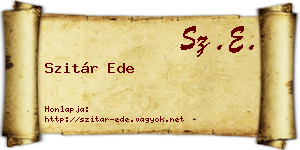 Szitár Ede névjegykártya